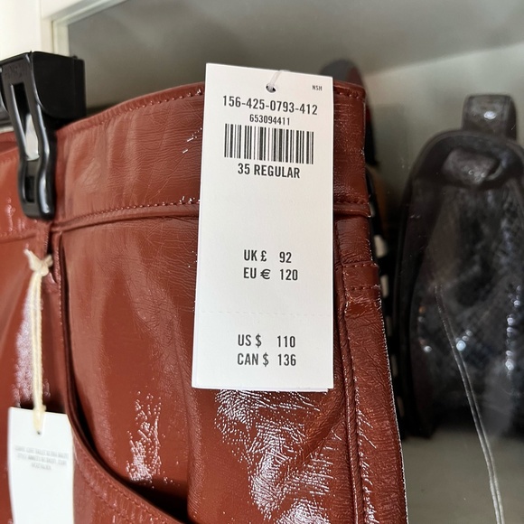 Brown Vegan Leather Abercrombie & Fitch Curve Love Size 35R - Picture 5 of 9